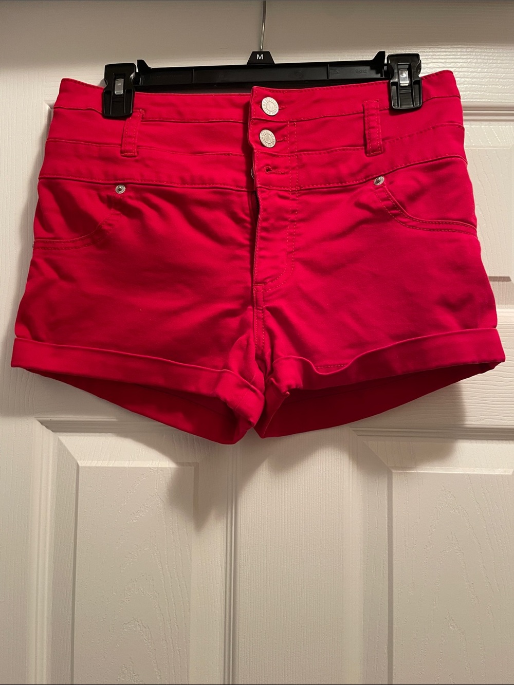 Mossimo Supply Co. Bright Red High-Waist Cuffed Shorts